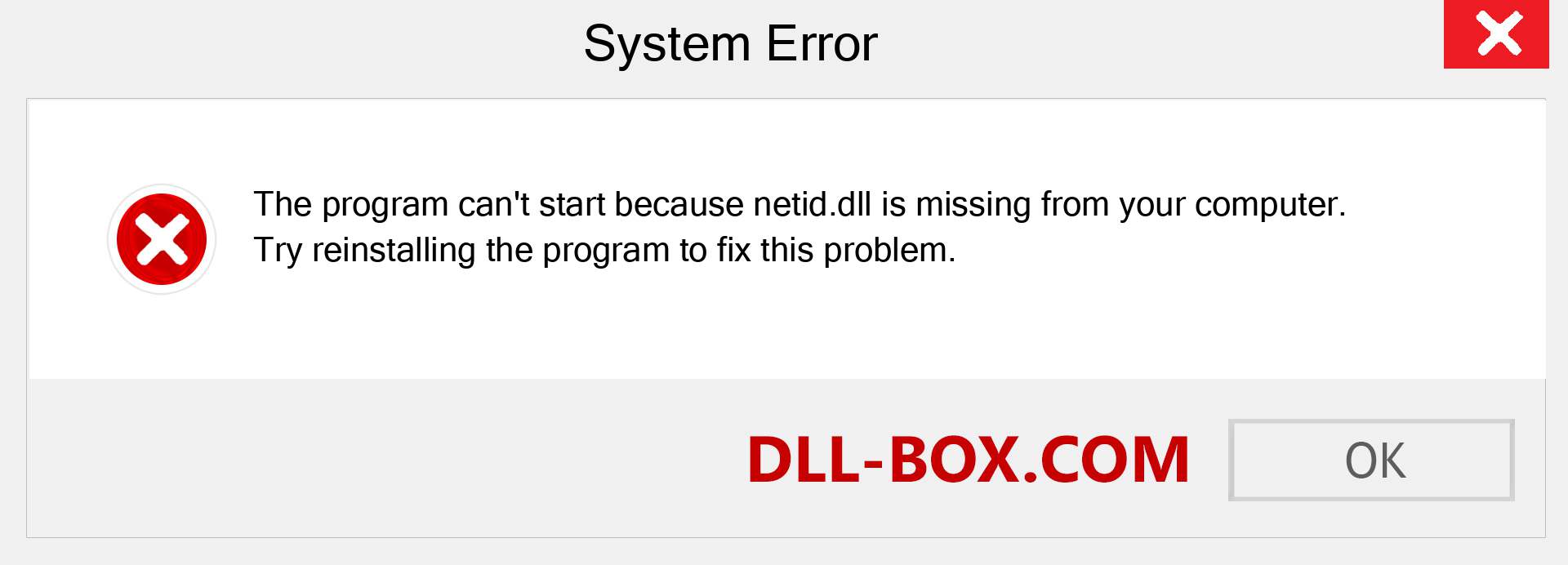  netid.dll file is missing?. Download for Windows 7, 8, 10 - Fix  netid dll Missing Error on Windows, photos, images